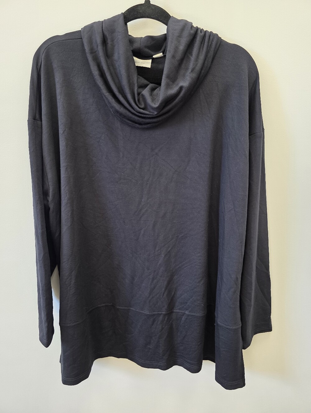 Brandis Dress Out Loud Women’s XL Black Bamboo Blend Cowl Neck Tunic Top NWOT
